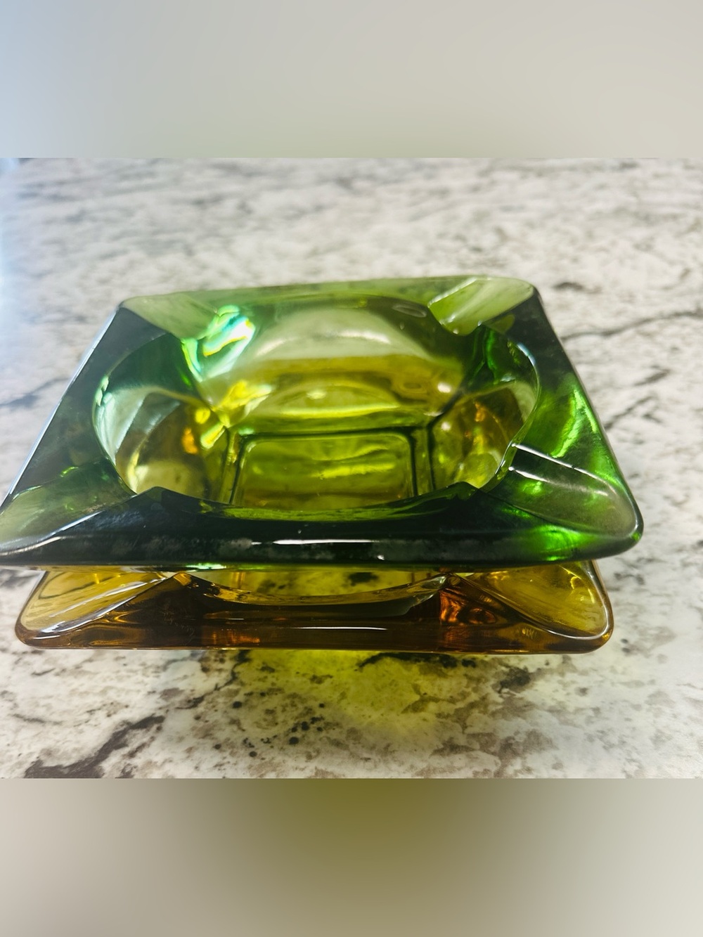 2 Vintage Anchor Hocking Glass Ashtray